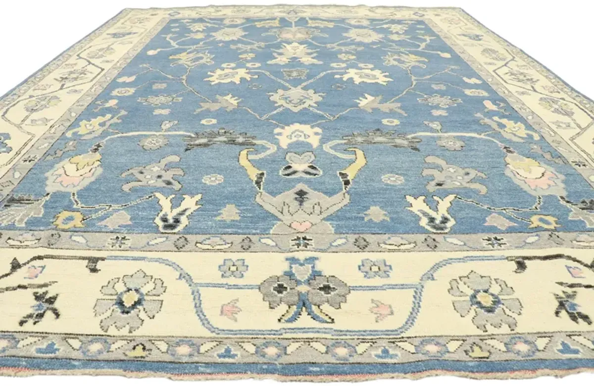 Blue Oushak Rug - 9'04 x 11'11 - Esmaili Rugs & Antiques - blue