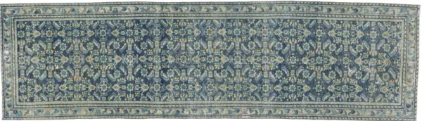 Antique Persian Malayer Rug - 3'7 x 12'10 - Esmaili Rugs & Antiques - Blue - Blue