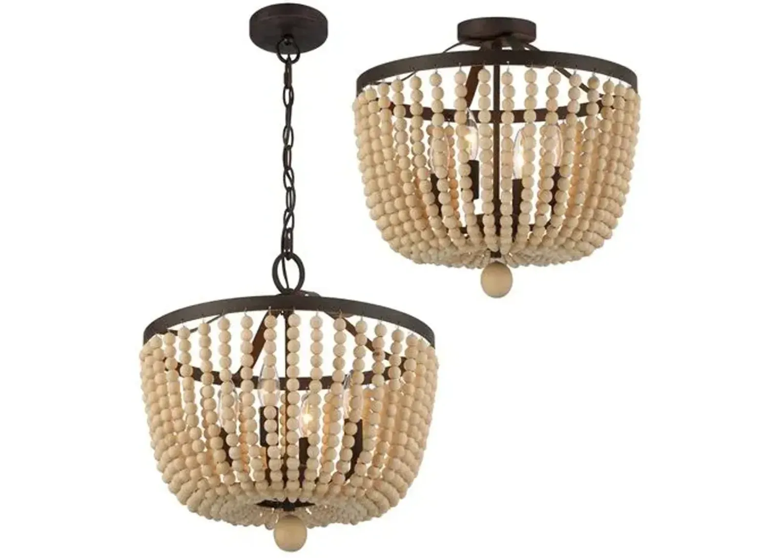 Rylee 4-Light Ceiling Mount - Natural/Bronze - Crystorama - Beige