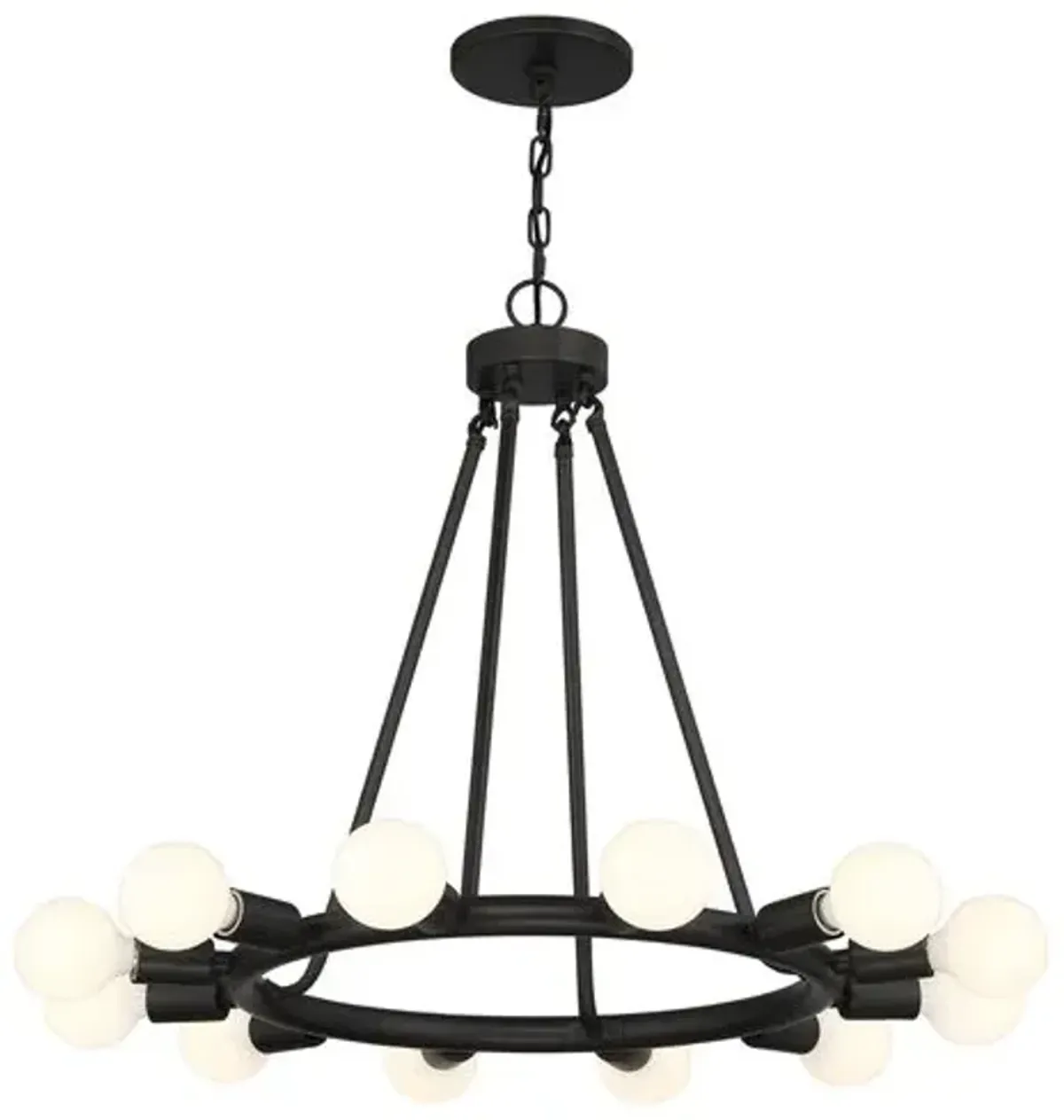 Dakota 12-Light Chandelier - Black - Crystorama