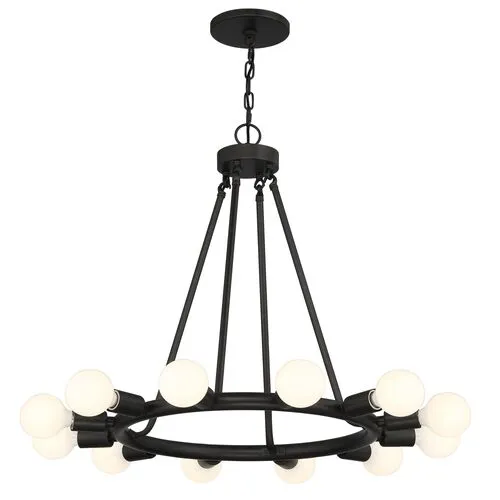 Dakota 12-Light Chandelier - Black - Crystorama