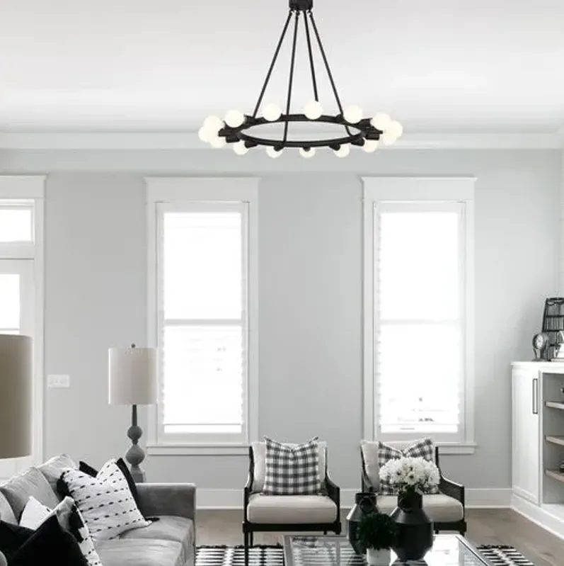 Dakota 15-Light Chandelier - Black - Crystorama