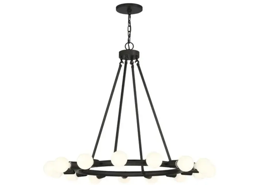 Dakota 15-Light Chandelier - Black - Crystorama