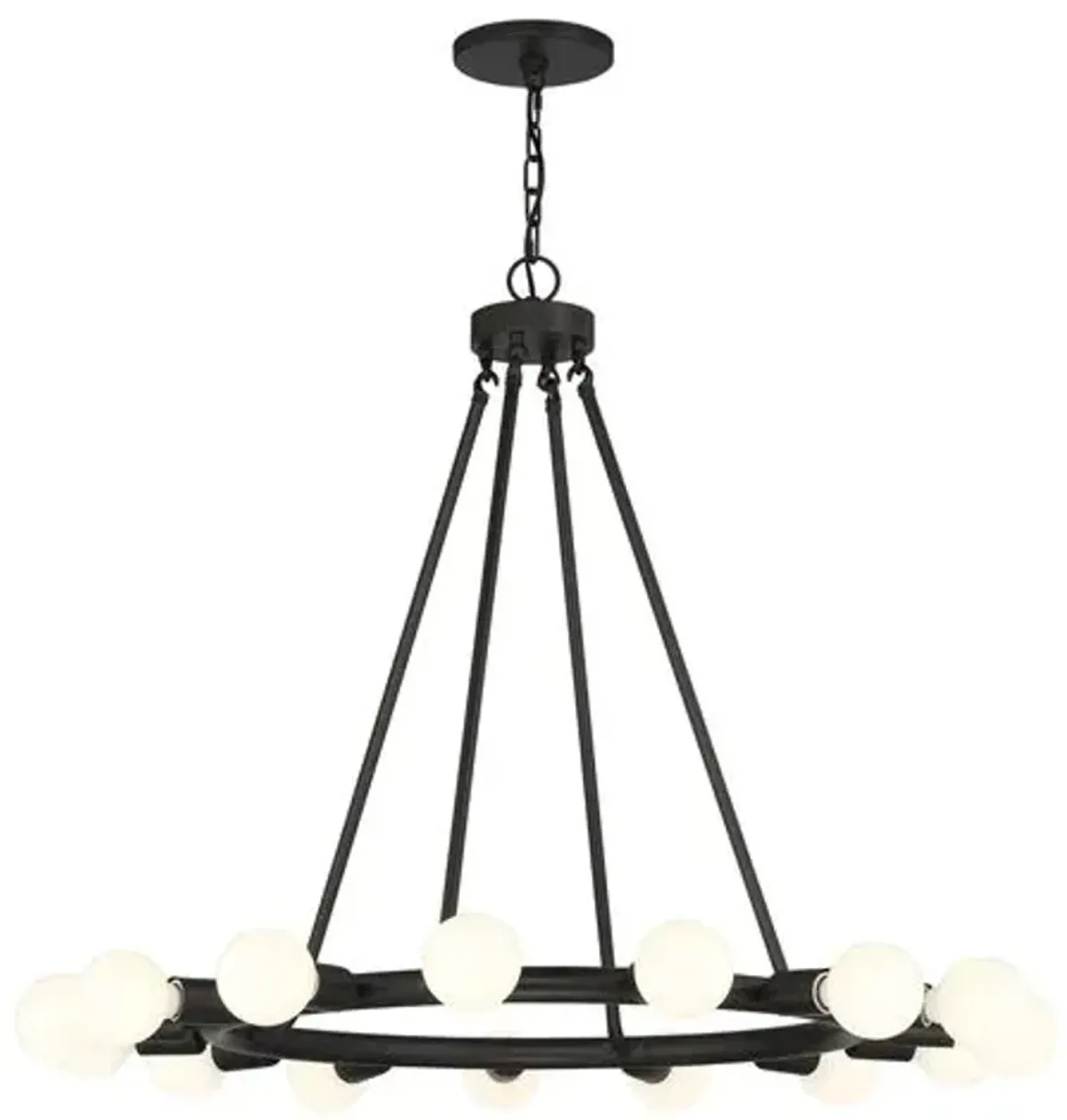 Dakota 15-Light Chandelier - Black - Crystorama