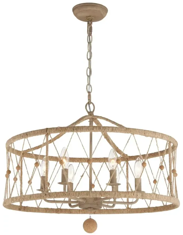 Brixton 6-Light Chandelier - Jute - Crystorama - Beige