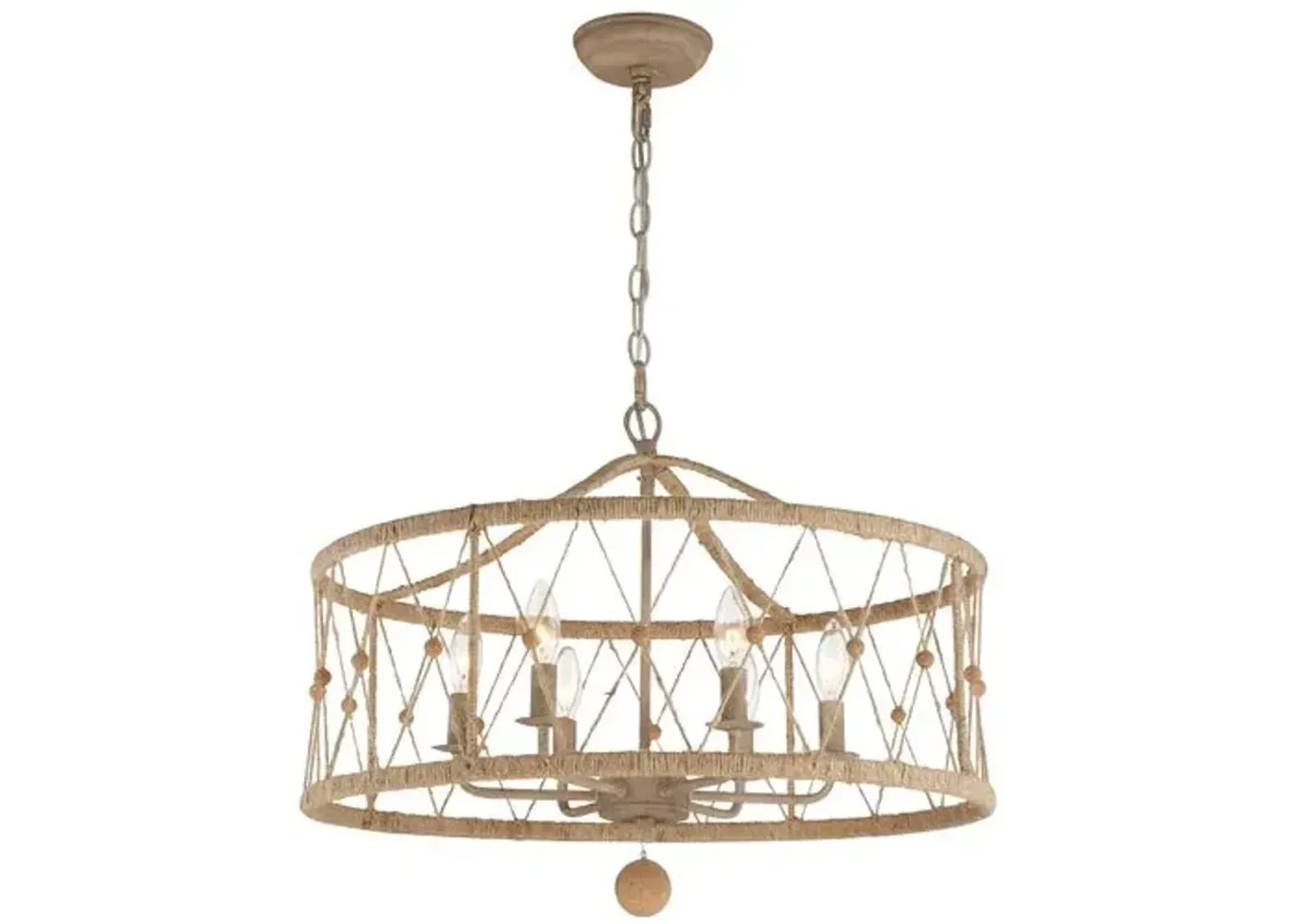 Brixton 6-Light Chandelier - Jute - Crystorama - Beige