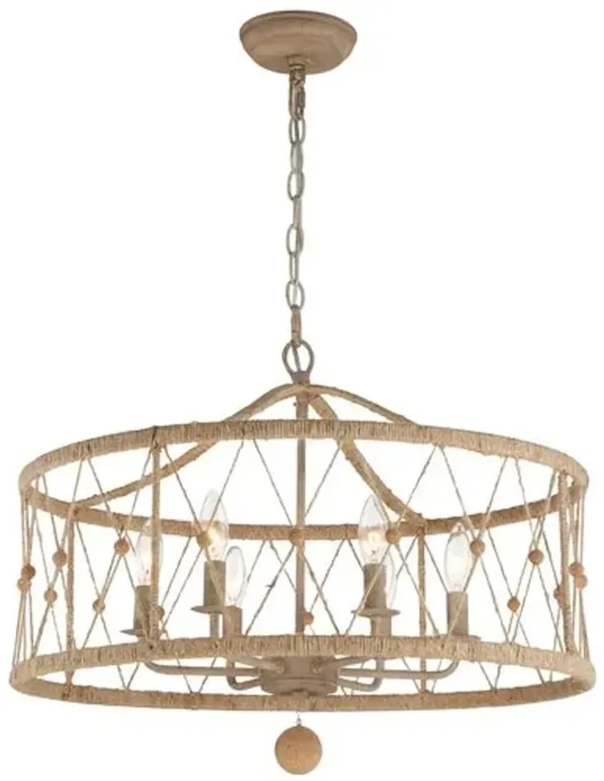 Brixton 6-Light Chandelier - Jute - Crystorama - Beige