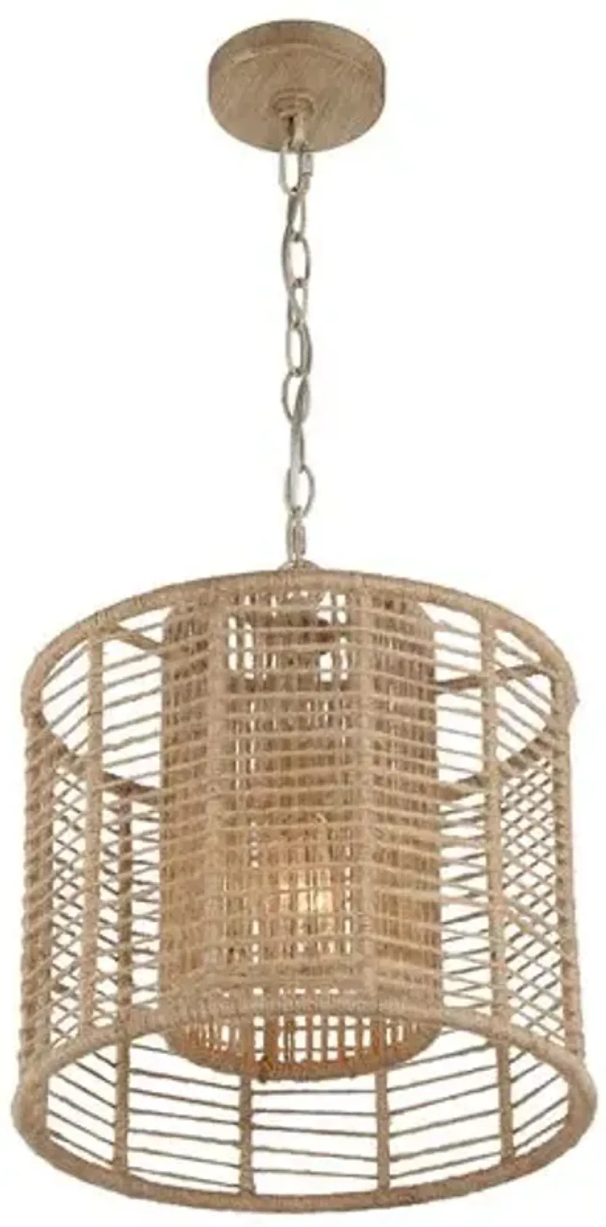 Jayna 1-Light Pendant - Natural Jute - Crystorama - Beige