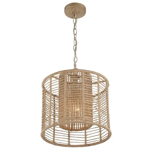 Jayna 1-Light Pendant - Natural Jute - Crystorama - Beige