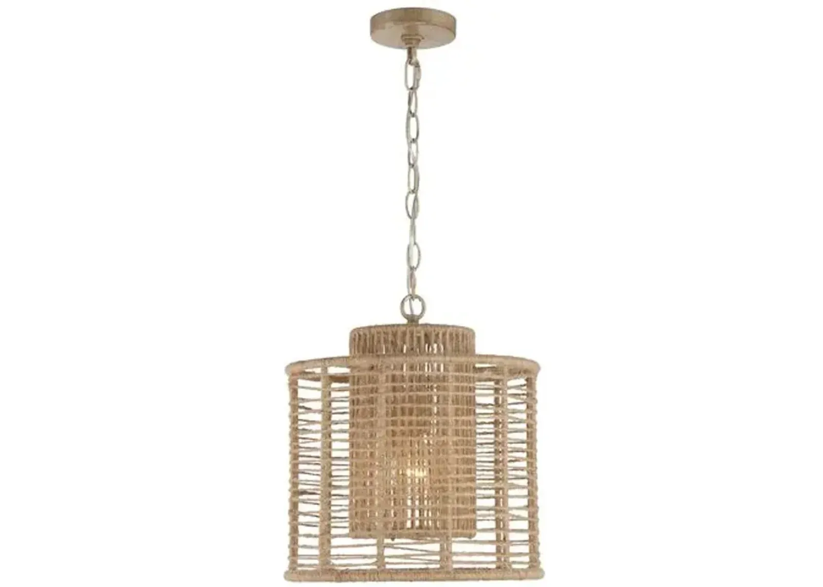 Jayna 1-Light Pendant - Natural Jute - Crystorama - Beige