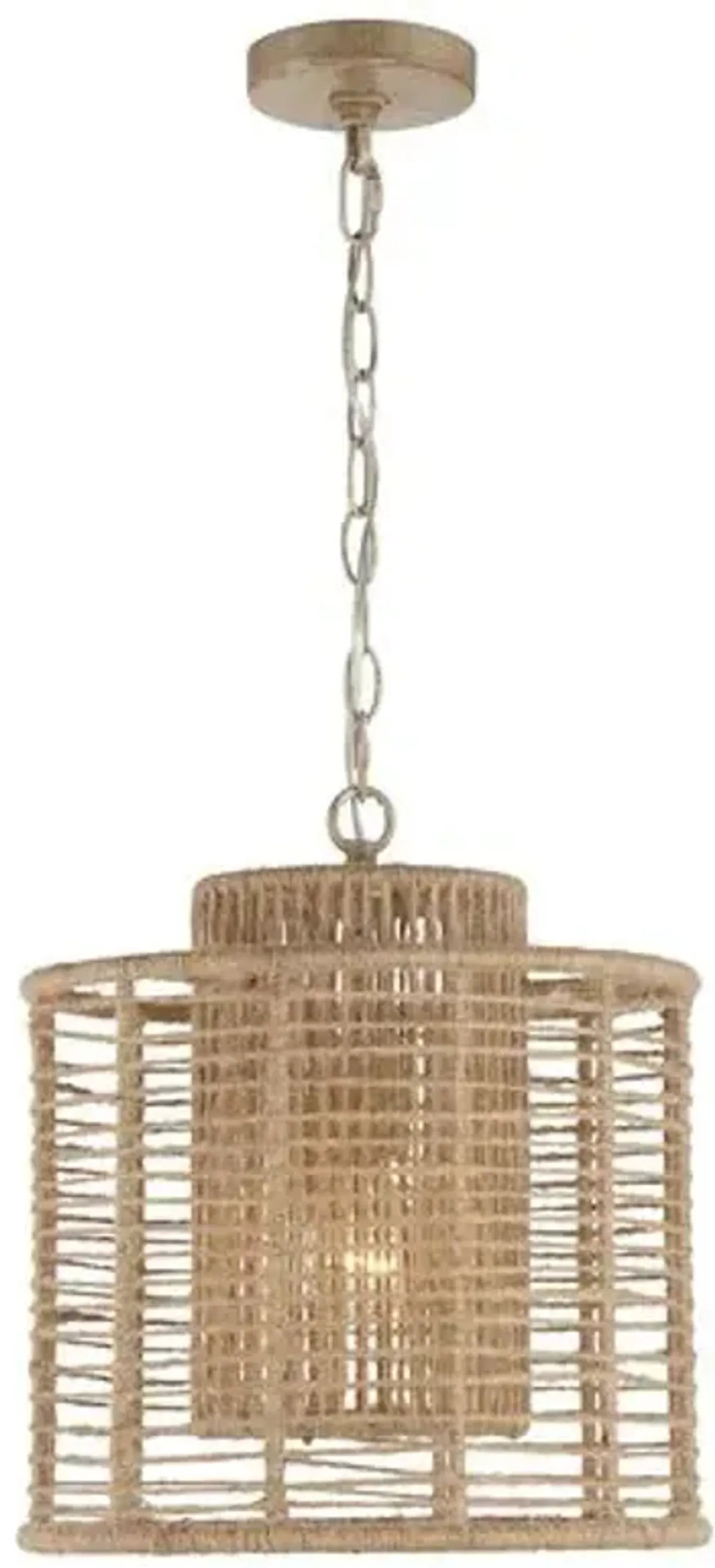 Jayna 1-Light Pendant - Natural Jute - Crystorama - Beige