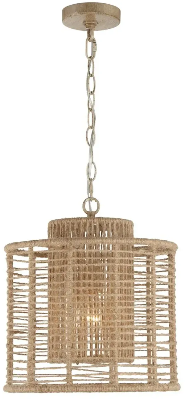 Jayna 1-Light Pendant - Natural Jute - Crystorama - Beige