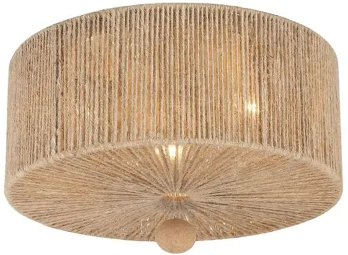 Jessa 3-Light Ceiling Mount - Natural Jute - Crystorama - Beige