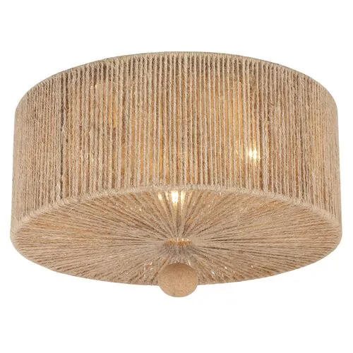 Jessa 3-Light Ceiling Mount - Natural Jute - Crystorama - Beige