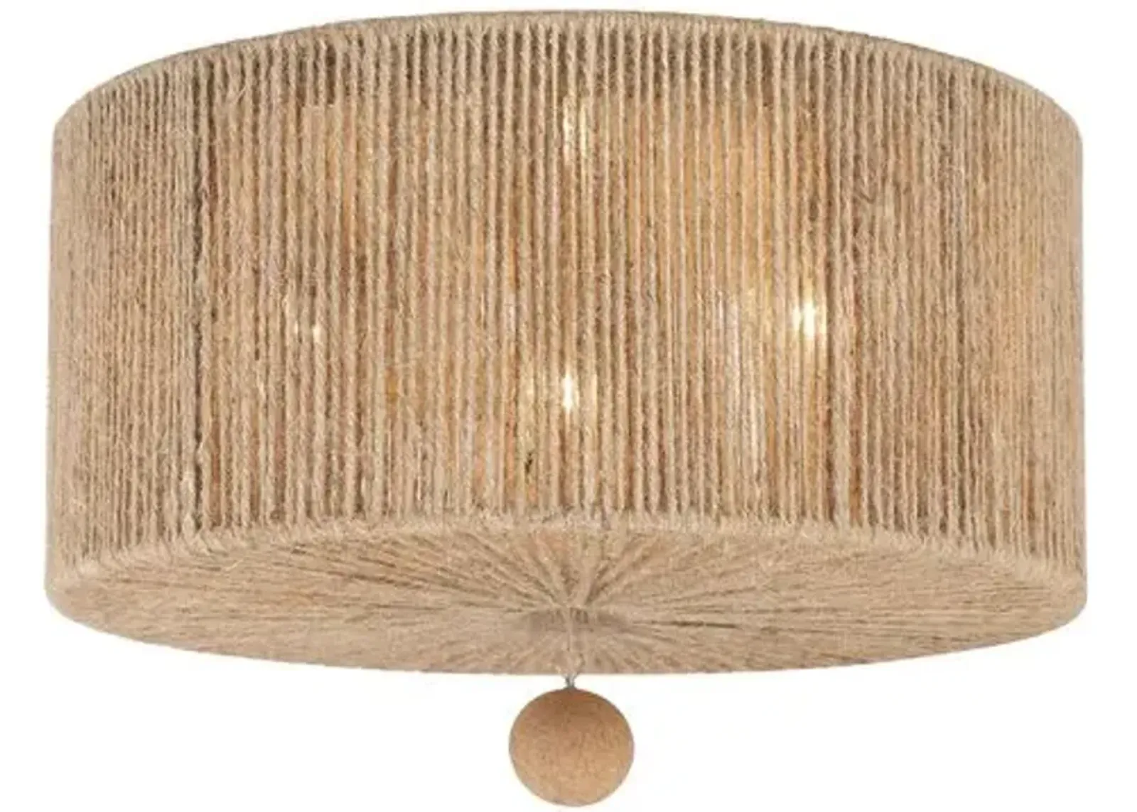 Jessa 3-Light Ceiling Mount - Natural Jute - Crystorama - Beige