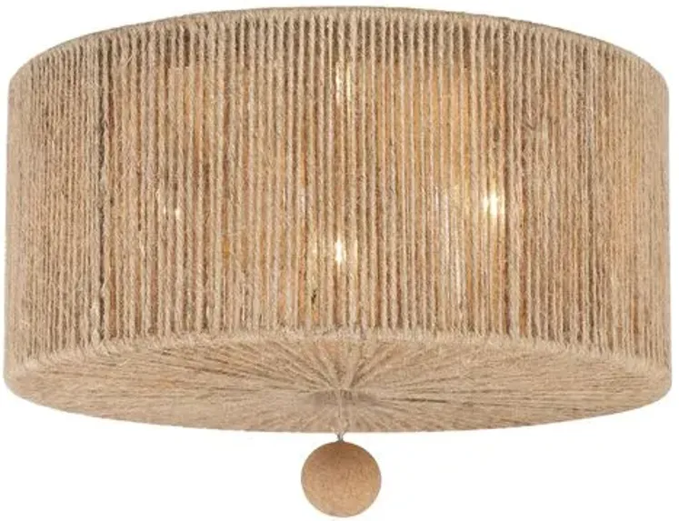 Jessa 3-Light Ceiling Mount - Natural Jute - Crystorama - Beige