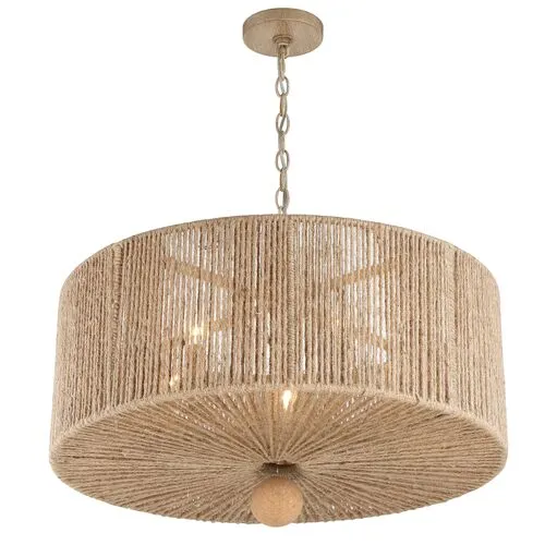 Jessa 5-Light Pendant - Natural Jute - Crystorama - Beige