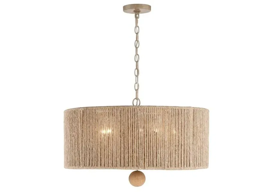 Jessa 5-Light Pendant - Natural Jute - Crystorama - Beige