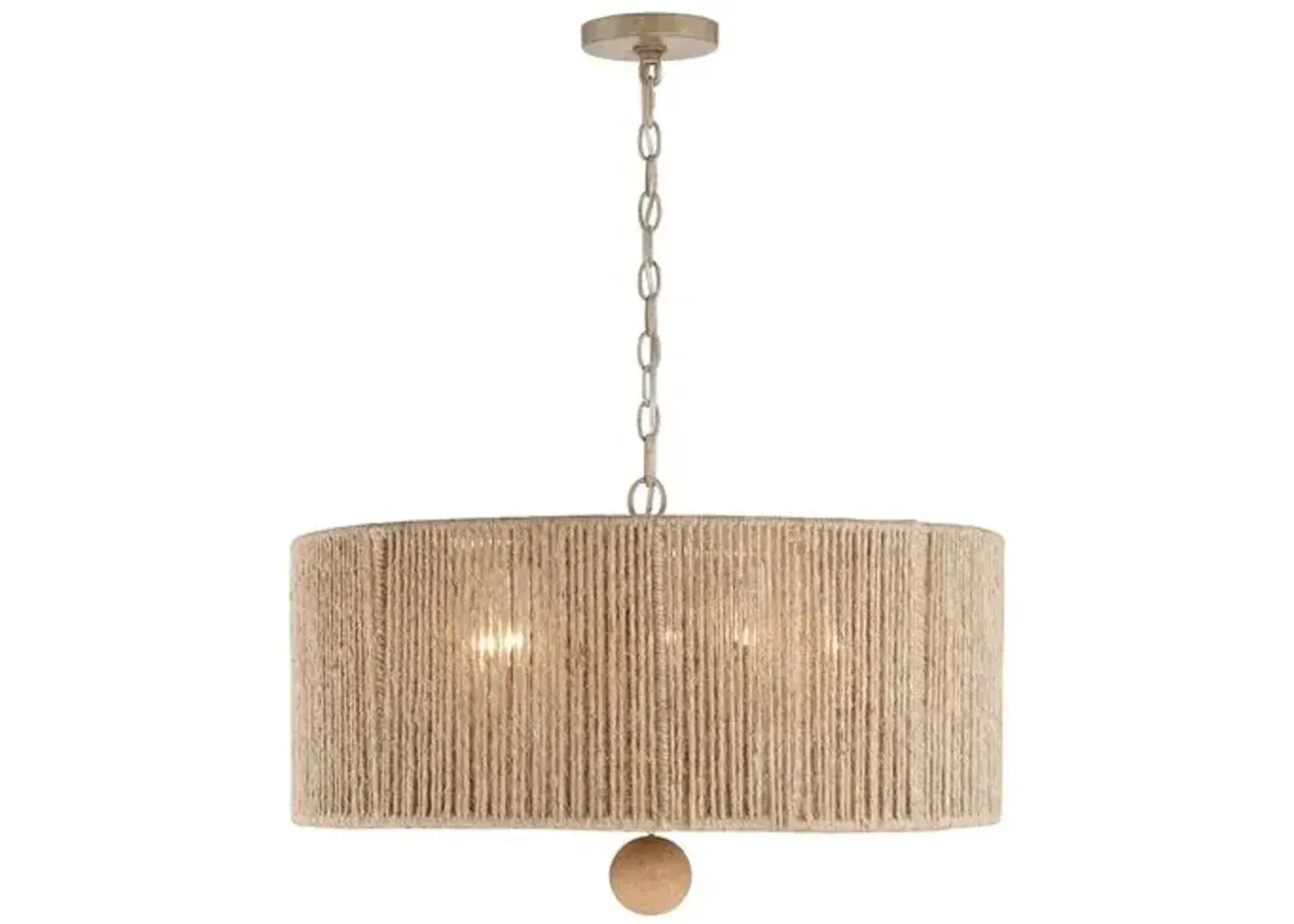 Jessa 5-Light Pendant - Natural Jute - Crystorama - Beige