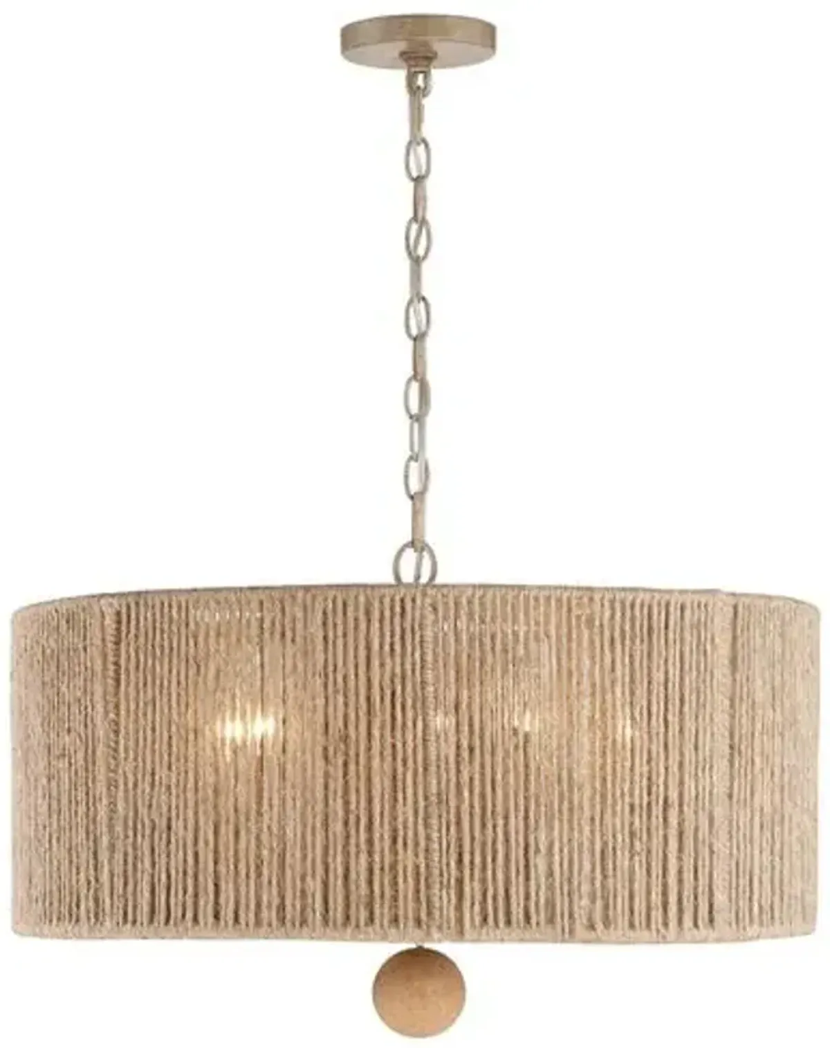 Jessa 5-Light Pendant - Natural Jute - Crystorama - Beige