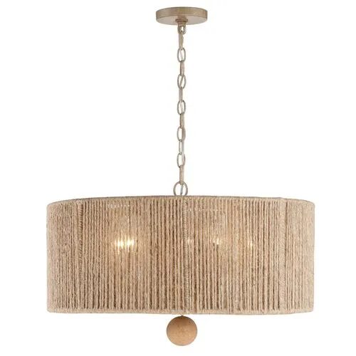 Jessa 5-Light Pendant - Natural Jute - Crystorama - Beige