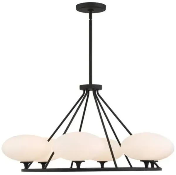 Parker 6-Light Chandelier - Black - Crystorama