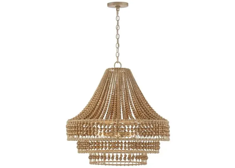 Silas 6-Light Beaded Chandelier - Natural Jute - Crystorama - Brown