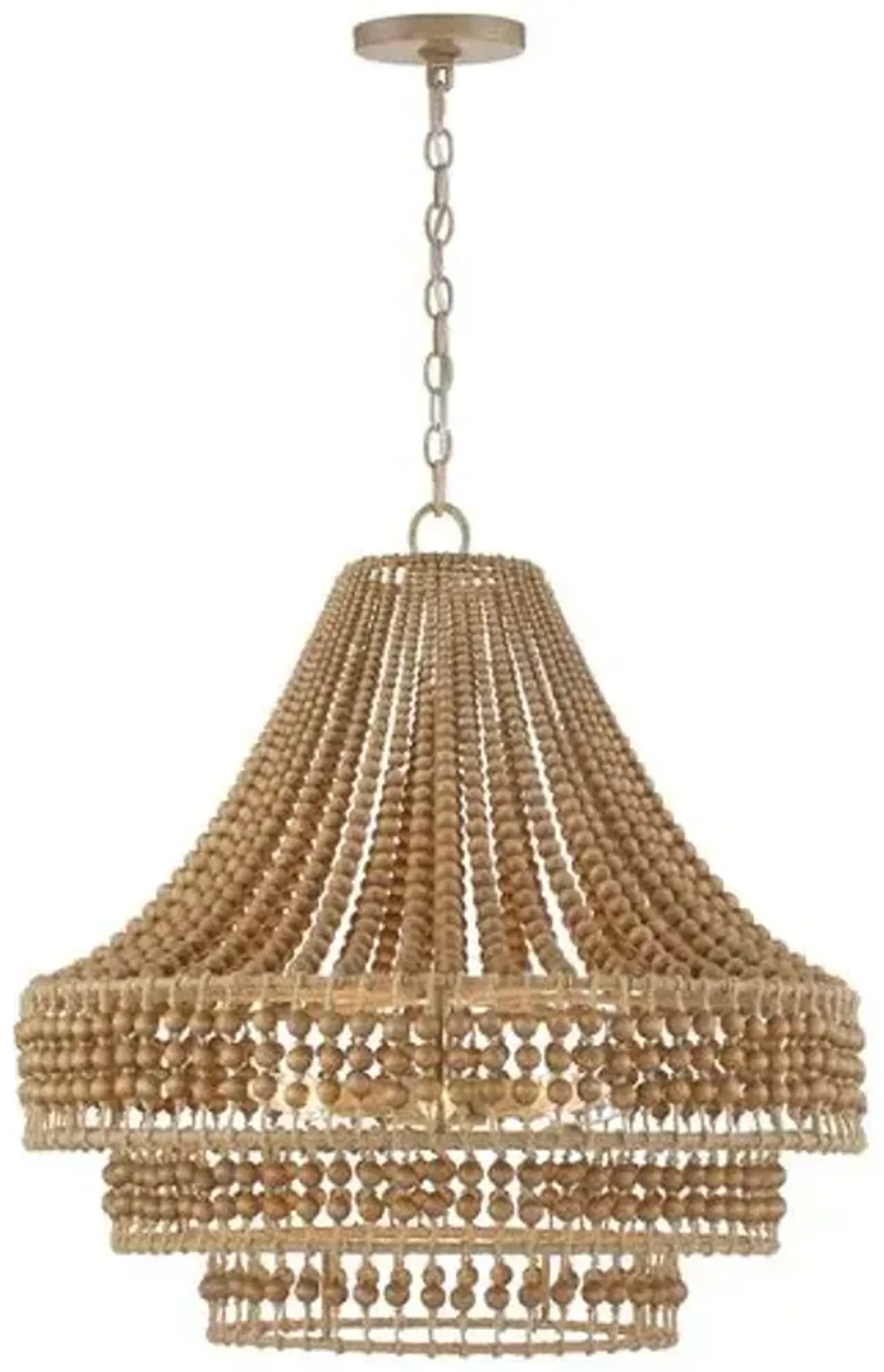 Silas 6-Light Beaded Chandelier - Natural Jute - Crystorama - Brown