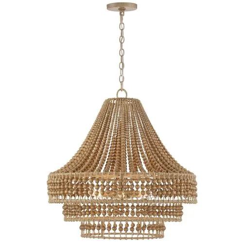 Silas 6-Light Chandelier - Natural Jute - Crystorama - Brown