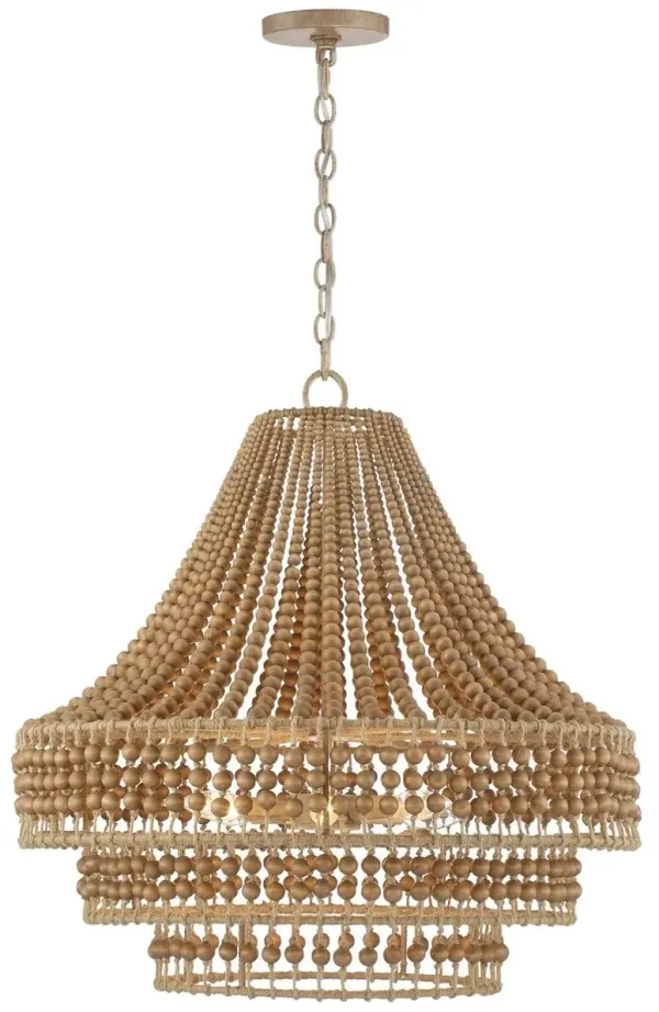 Silas 6-Light Beaded Chandelier - Natural Jute - Crystorama - Brown
