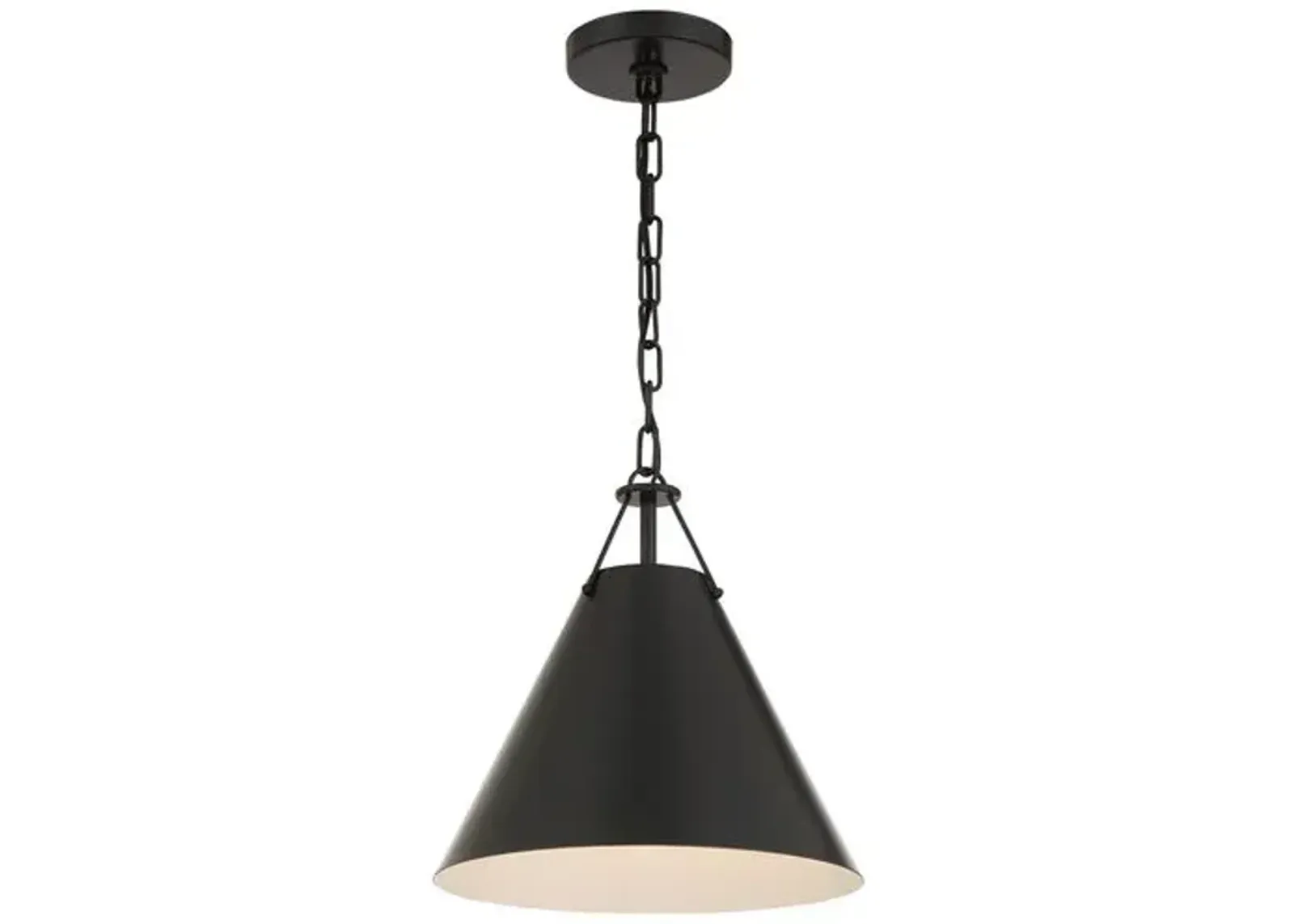 Xavier 1-Light Pendant - Black - Crystorama