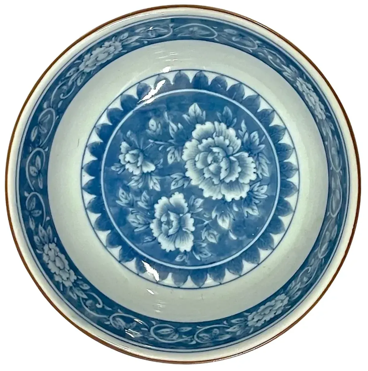 Tiffany Porcelain Floral Bowl - Vermilion Designs - Blue