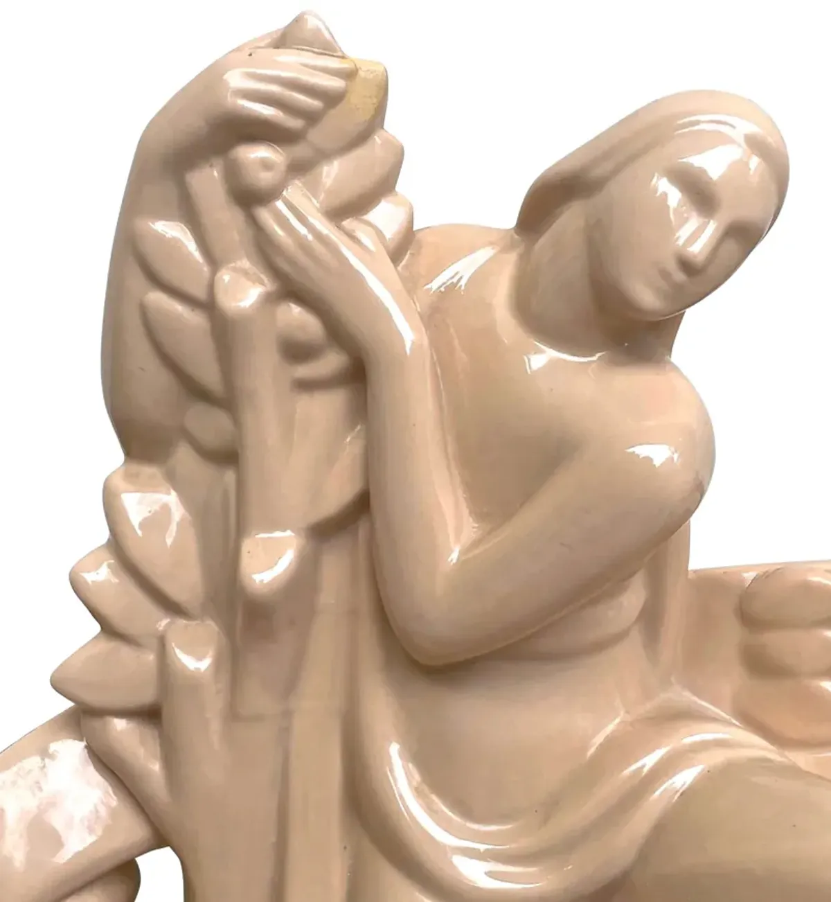 Art Deco Recumbent Lady Sculpture - Vermilion Designs - pink