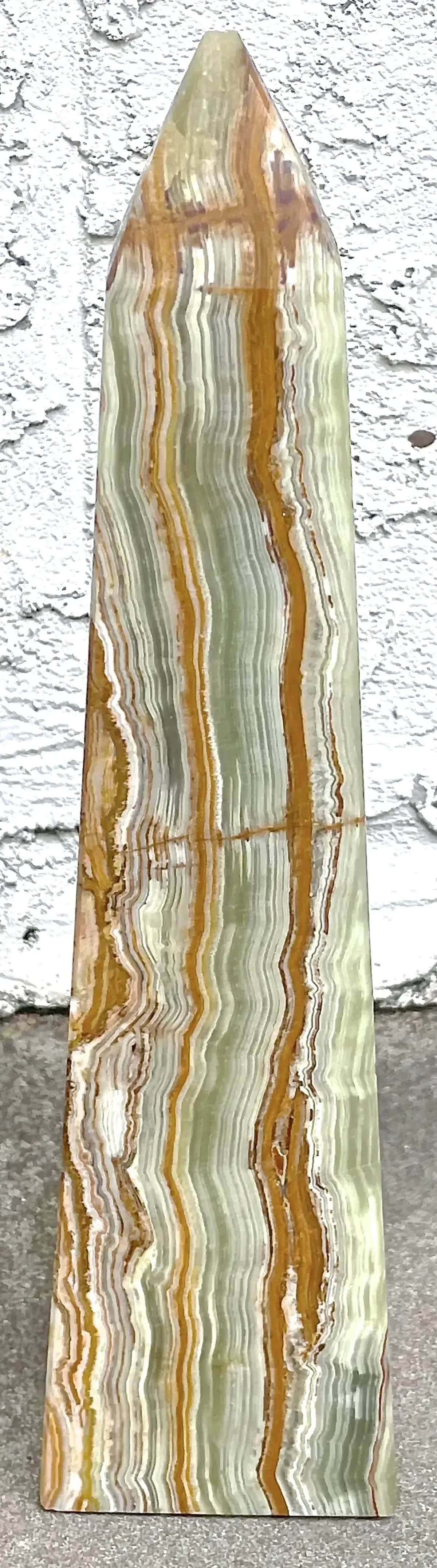 Green Onyx Carved Obelisk - Vermilion Designs