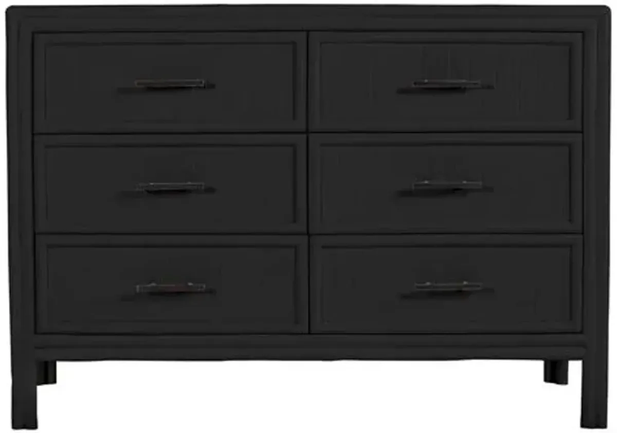 Bermuda Six-Drawer Dresser - Black