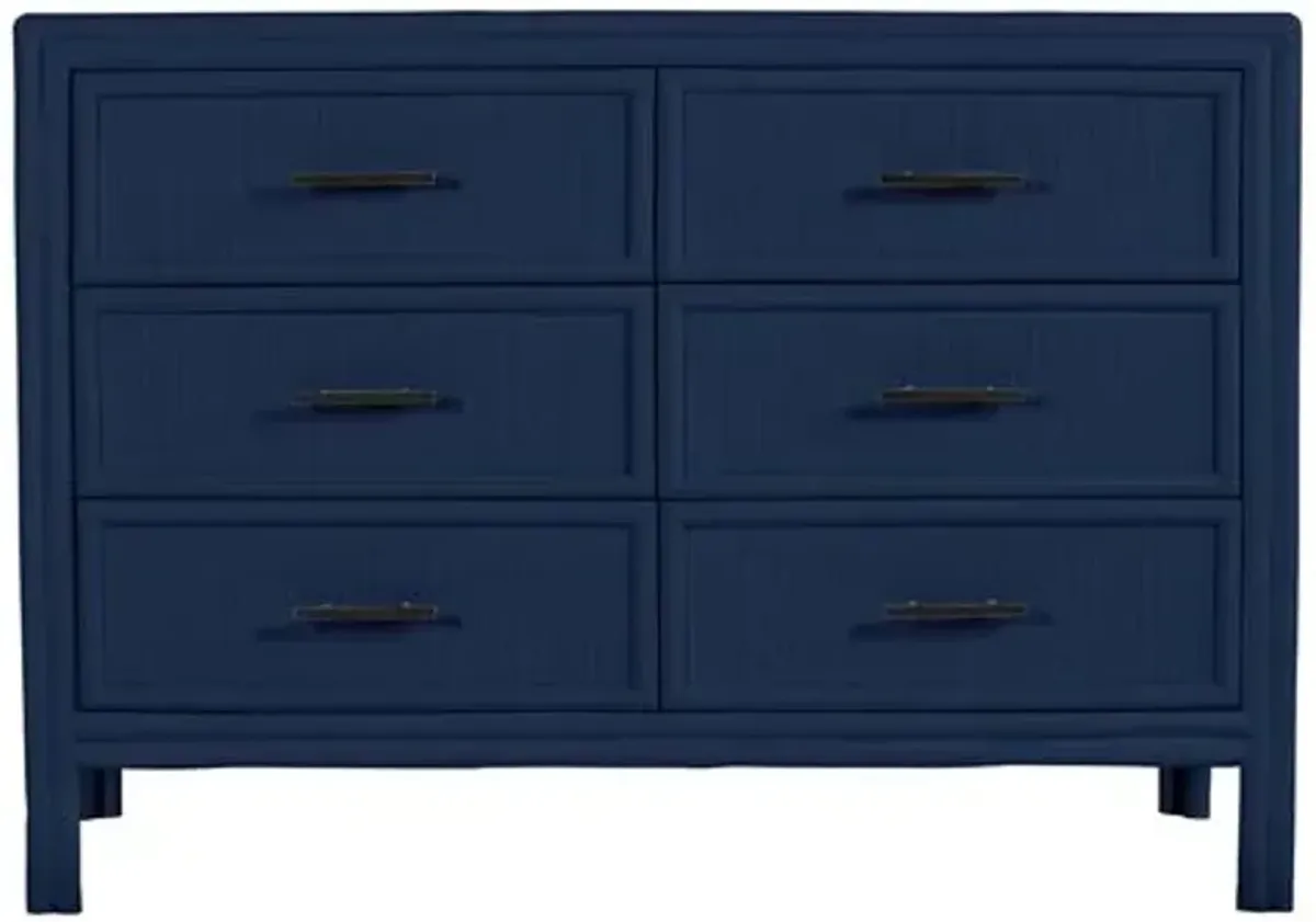 Bermuda Six-Drawer Dresser - Navy - Blue