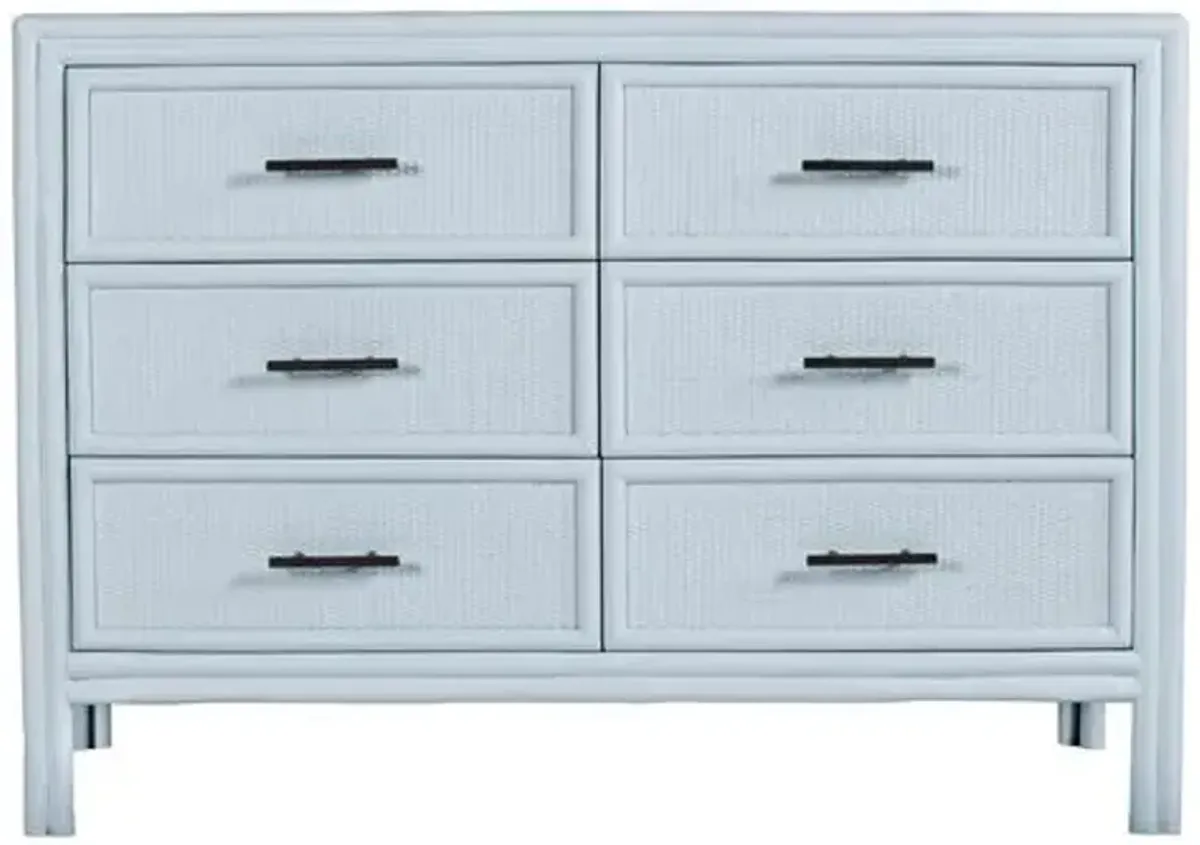 Bermuda Six-Drawer Dresser - Light Blue