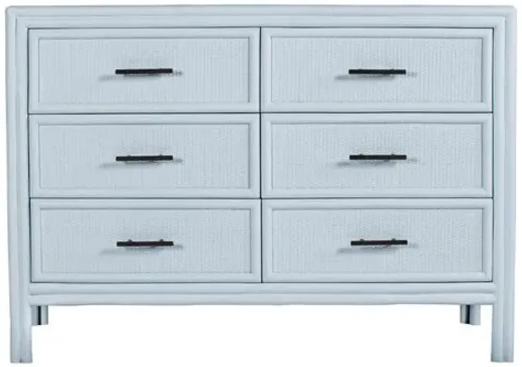 Bermuda Six-Drawer Dresser - Light Blue