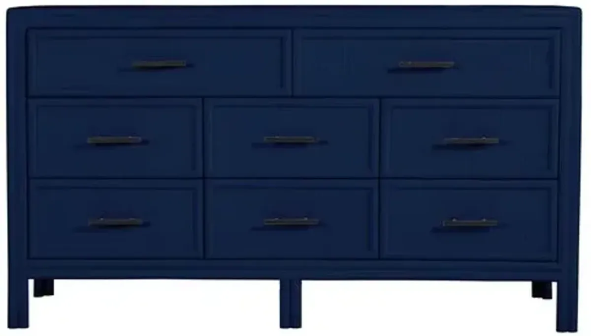 Bermuda Rattan 8-Drawer Dresser - Blue
