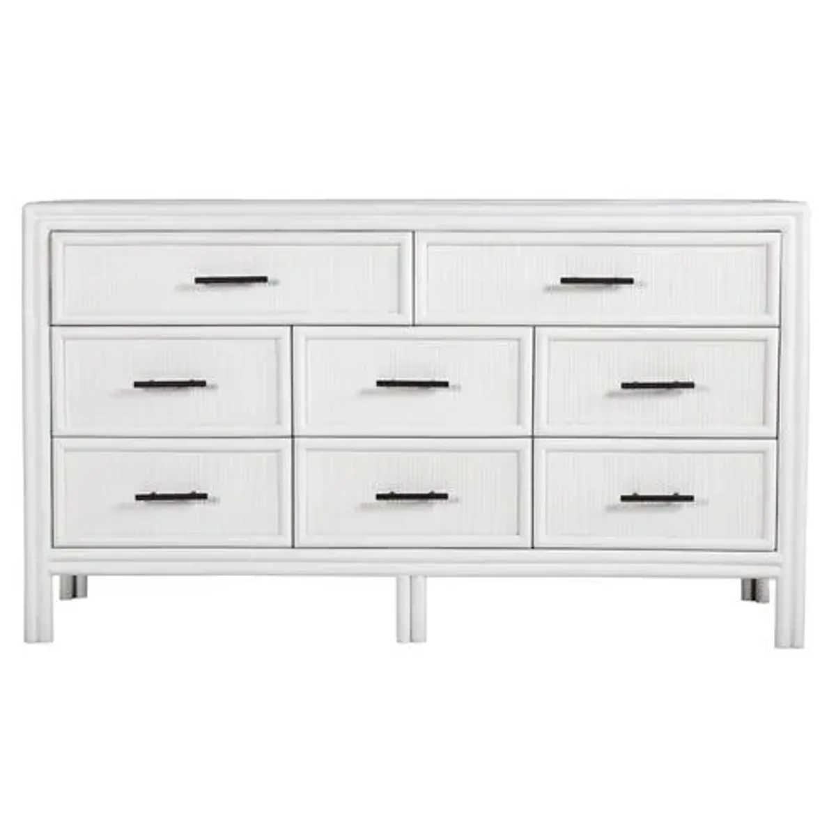 Bermuda Rattan 8-Drawer Dresser - White