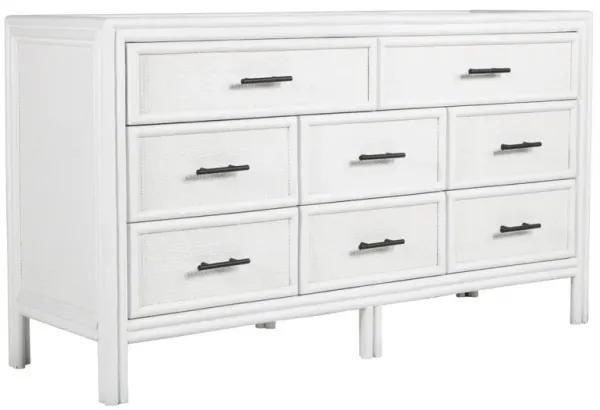 Bermuda Rattan 8-Drawer Dresser - White
