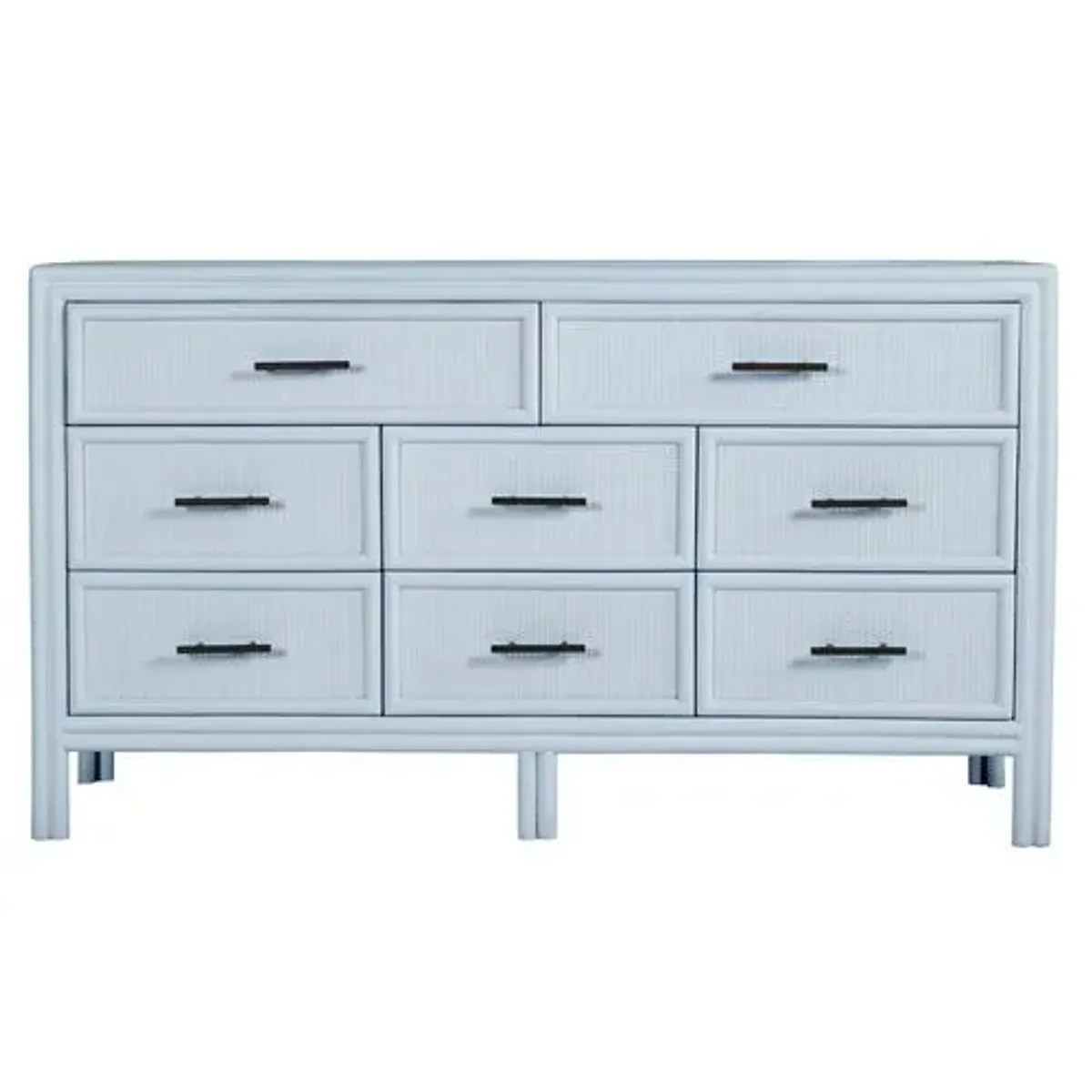 Bermuda Rattan 8-Drawer Dresser - Blue
