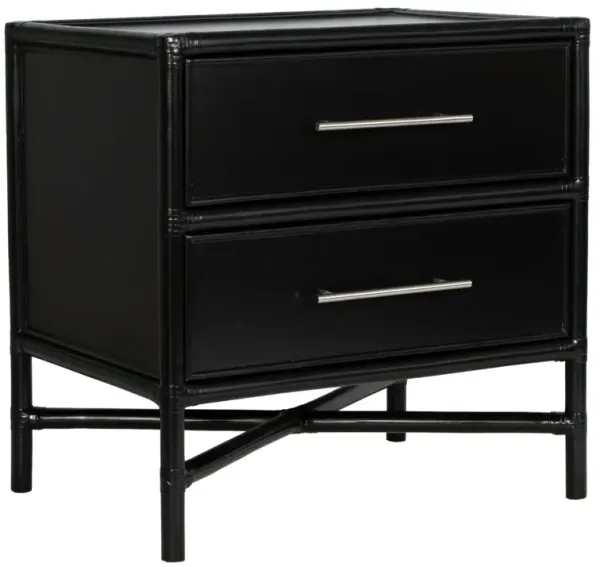 Verona Two-Drawer Nightstand, Black