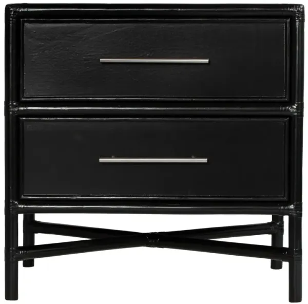 Verona Two-Drawer Nightstand, Black