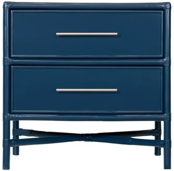 Verona Two-Drawer Nightstand - Navy