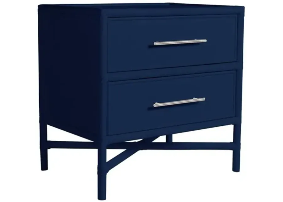 Verona Two-Drawer Nightstand - Navy