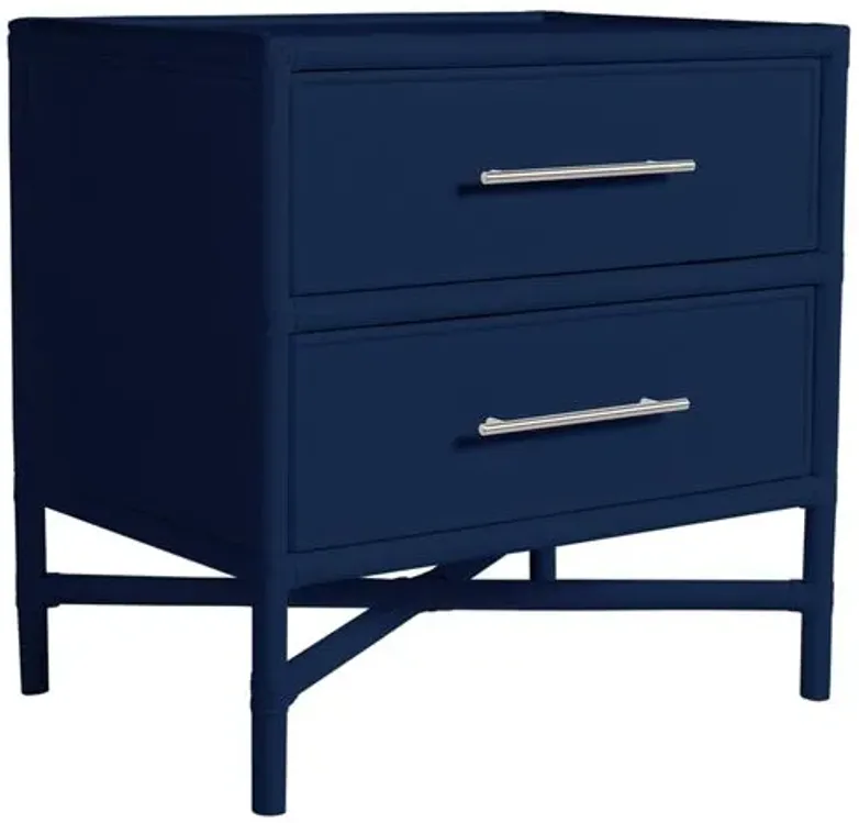 Verona Two-Drawer Nightstand - Navy