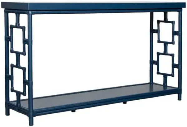 Sobe Rattan Console Table - Blue