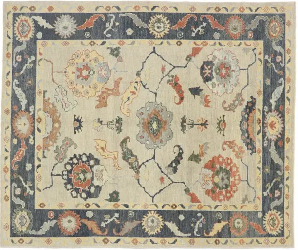 Turkish Oushak Rug - 8'02 x 9'08 - Esmaili Rugs & Antiques - Beige - Beige