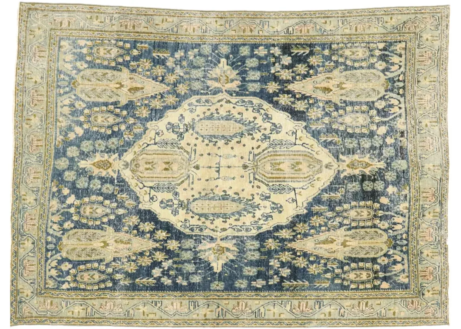 Vintage Persian Afshar Rug - 4'09 x 6'06 - Esmaili Rugs & Antiques - Blue - Blue